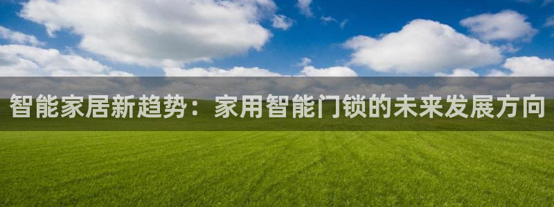 利记坊官网注册账号申请：智能家居新趋势：家用智能门锁的未来发