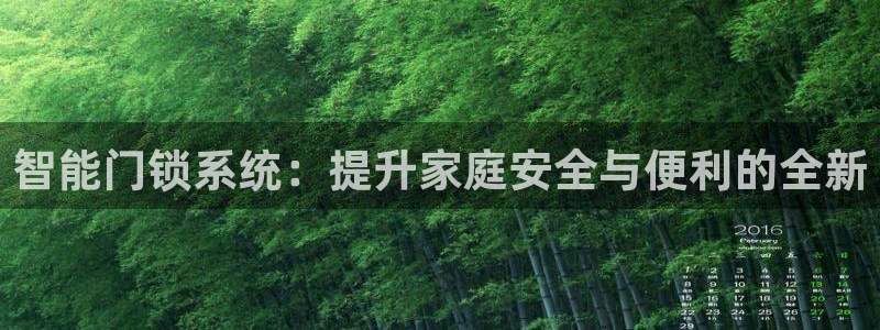 利记彩票平台官网：智能门锁系统：提升家庭安全与便利的全新