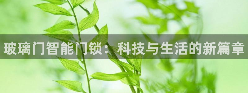 利记88官网app：玻璃门智能门锁：科技与生活的新篇章