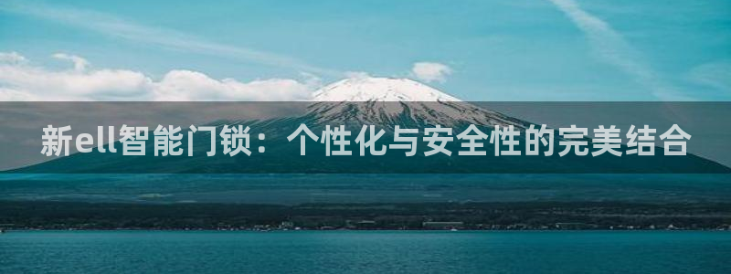 利记娱乐网唯一官网：新ell智能门锁：个性化与安全性的完美结