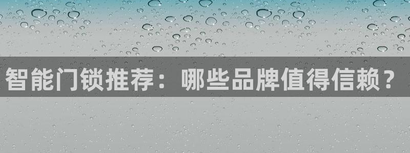 利记正式官网：智能门锁推荐：哪些品牌值得信赖？