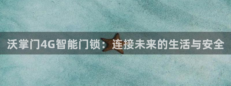 利记网官网：沃掌门4G智能门锁：连接未来的生活与安全