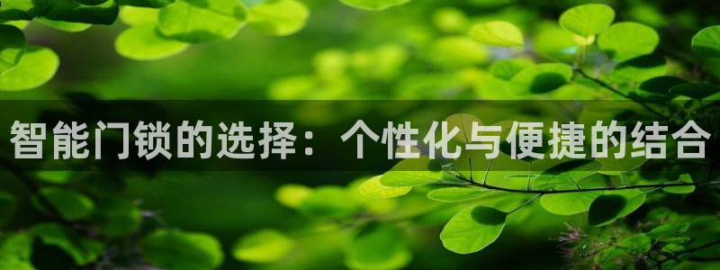 利记手机官网入口：智能门锁的选择：个性化与便捷的结合