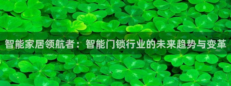 利记彩票平台官网：智能家居领航者：智能门锁行业的未来趋势与变