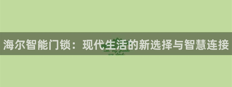 利记网官网网址：海尔智能门锁：现代生活的新选择与智慧连接